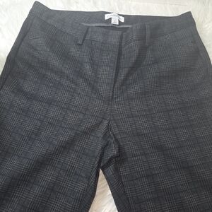 Calvin Klein Women Charcoal Checkered Trousers, Size 8